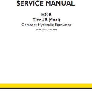 New Holland E30B Tier 4B Compact Excavator Service Manual
