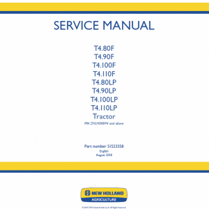 New Holland T4.80LP, T4.90LP, T4.100LP, T4.110LP Tractor Service Manual