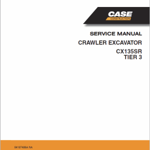 Case Cx135sr Crawler Excavator Service Repair Manual
