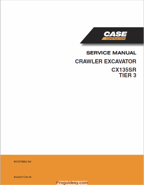 Case Cx135sr Crawler Excavator Service Repair Manual