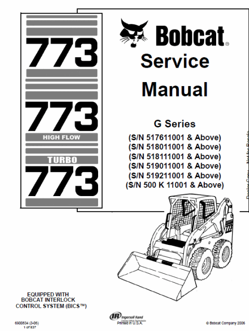 1-11-3-1.png Bobcat 773 G-series Skid-Steer Loader Service Manual