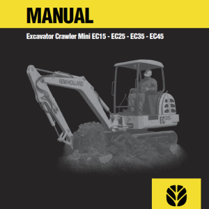 New Holland EC15, EC25, EC35, EC45 Mini Excavator Service Manual