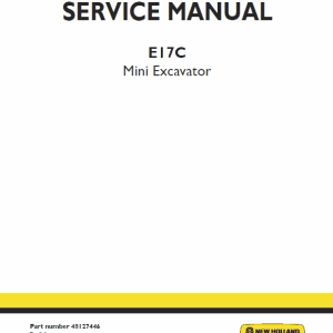 New Holland E17C Mini Excavator Service Manual