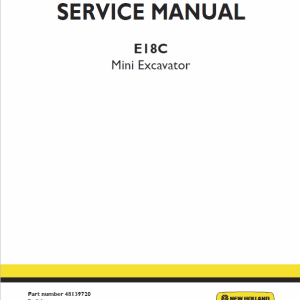 New Holland E18C Mini Excavator Service Manual