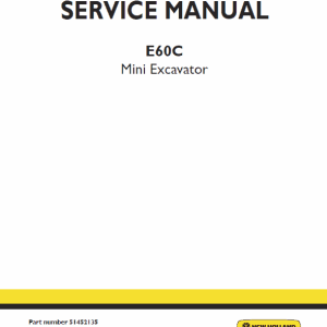 New Holland E60C Mini Excavator Service Manual