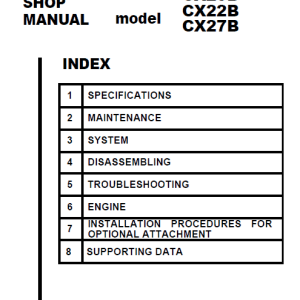 Case Cx20b Cx22b Cx27b Mini Excavator Service Repair Manual