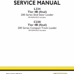 New Holland L234, C234 SkidSteer Loader Service Manual New Holland L234, C234 SkidSteer Loader Service Manual
