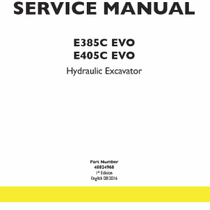 New Holland E405C Evo Excavator Service Manual