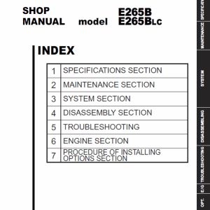 New Holland E265B, E265BLC Excavator Service Manual