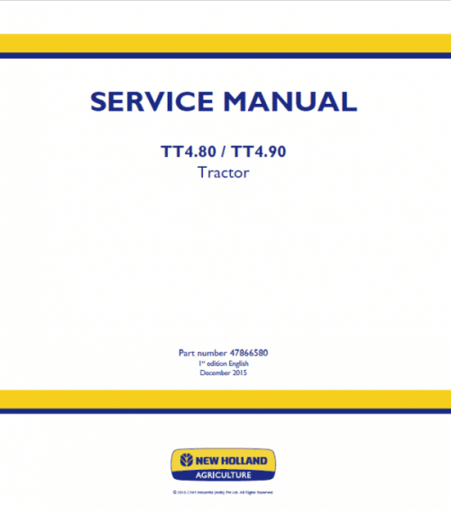 New Holland TT4.80, TT4.90 Tractor Service Manual New Holland TT4.80, TT4.90 Tractor Service Manual