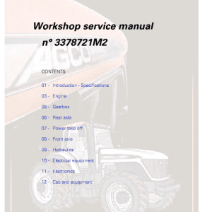 AGCO DT180A, DT200A, DT220A, DT240A Tractor Workshop Service Manual