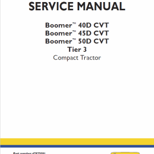 New Holland Boomer 40D CVT, 45D CVT, 50D CVT Tractors Service Manual