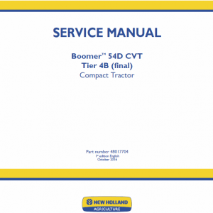 New Holland Boomer 54D CVT Tractor Service Manual New Holland Boomer 54D CVT Tractor Service Manual