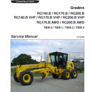 New Holland RG170.B AWD, RG200.B AWD Motor Grader Service Manual