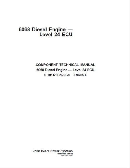 John Deere 6068 Engine Level 24 ECU Component Technical Manual
