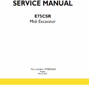 New Holland E75CSR Midi Excavator Service Manual