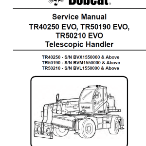 Bobcat TR40250 TR50210 EVO Telescopic Service Repair Manual