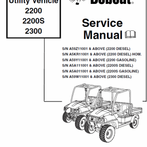 Bobcat 2200 2300 Utility Vehicle Service Manual