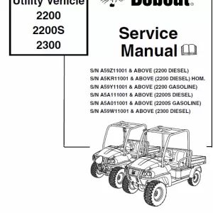 Bobcat 2200 2300 Utility Vehicle Service Manual