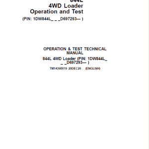 Comprehensive Guide to John Deere 844L 4WD Loader Repair Manual
