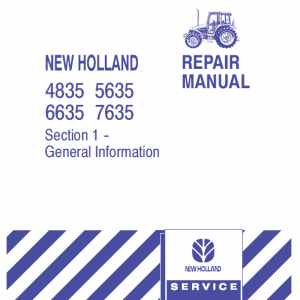 New Holland 4835, 5635, 6635, 7635 Tractor Service Manual New Holland 4835, 5635, 6635, 7635 Tractor Service Manual