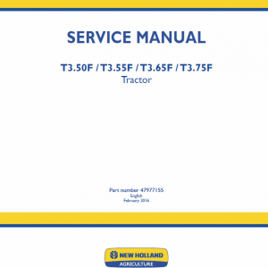New Holland T3.50F, T3.55F, T3.65F, T3.75F Tractor Service Manual