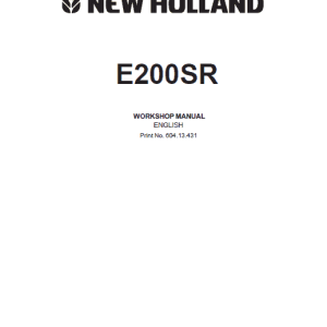 New Holland E200SR Excavator Service Manual