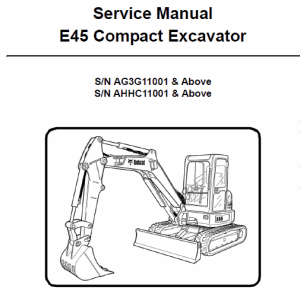 Bobcat E45 Compact Excavator Service Manual