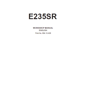 New Holland E235SR Excavator Service Manual