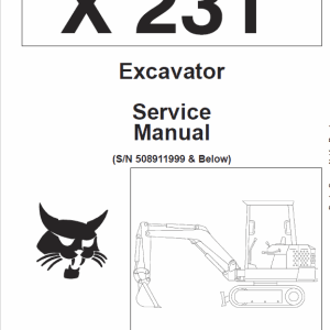 Bobcat X231 Excavator Service Manual