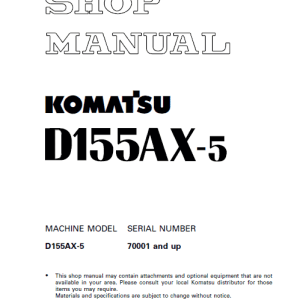 Komatsu D155ax Bulldozer Operation Maintenance Manual