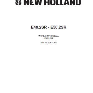 New Holland E40.2SR and E50.2SR Mini Excavator Service Manual