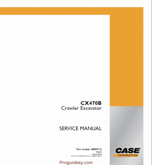 Case Cx470B Hrd Crawler Excavator Service Repair Manual
