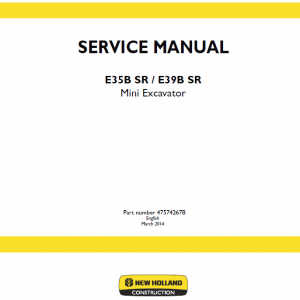 New Holland E35BSR, E39BSR Mini Excavator Service Manual