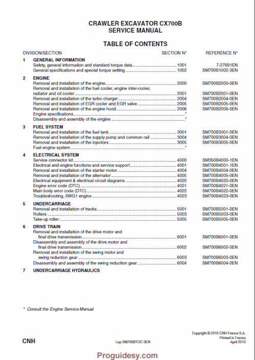 Case CX700B Crawler Service Repair Manual
