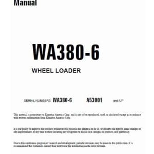 Komatsu Wa380-6 Wheel Loader Service Manual