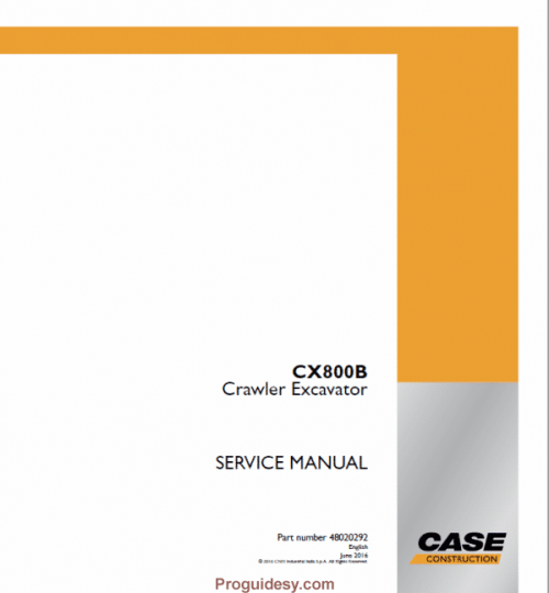 Case CX800B Excavator Service Manual