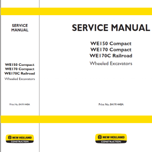 New Holland WE150 and WE170 Wheeled Excavators Manual