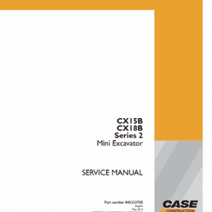 Case Cx15b Cx18b Series 2 Excavator Service Repair Manual