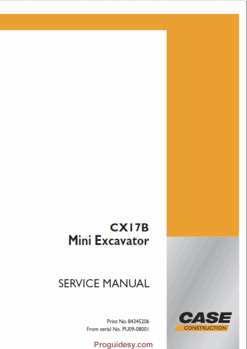 Case Cx17b Excavator Service Repair Manual