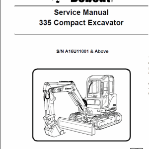Bobcat 335 Compact Excavator Service Manual Download