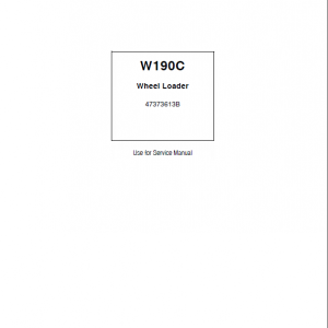 New Holland W190C Wheel Loader Service Manual