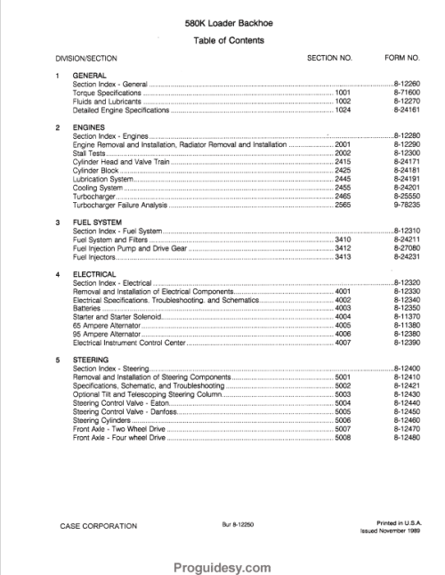 Case 580k Backhoe Service Repair Manual