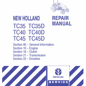 New Holland TC31, TC35, TC40, TC45 Tractor Service Manual