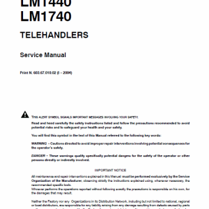 New Holland LM1440, LM740 Telehandlers Service Manual