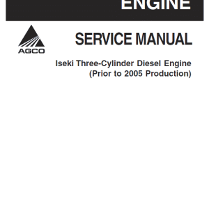 Iseki Three Cylinder Diesel Engine Manual