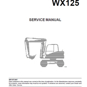 Case WX95 WX125 Tier 3 Excavator Repair Manual