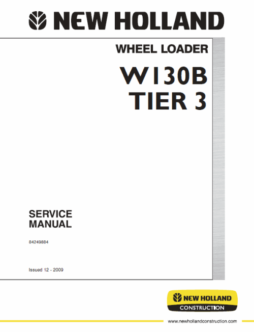 New Holland W110D Tier 4B Wheel Loader Service Manual New Holland W110D Tier 4B Wheel Loader Service Manual