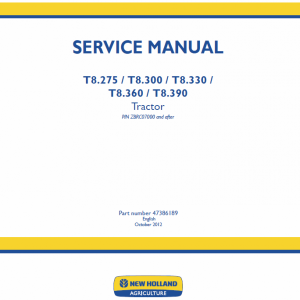 New Holland T8.390, T8.420 Tractor Service Manual