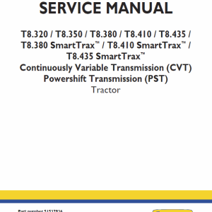 How To Repair New Holland T8.320 T8.435 Tractor Service Manual